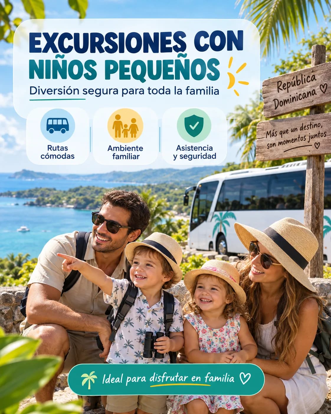 Excursiones con niños pequeños en República Dominicana: cómo organizar un día sin agotarlos