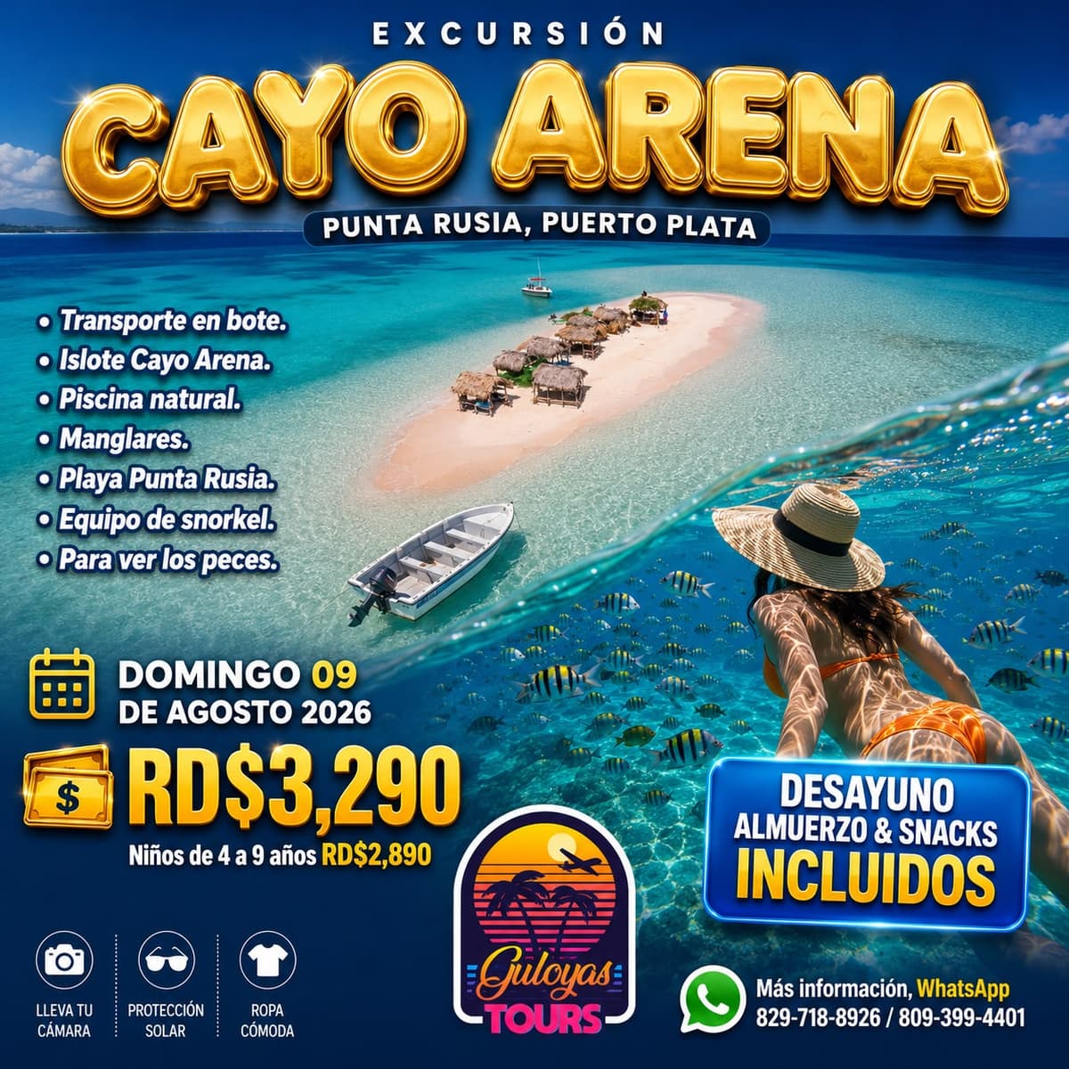 🏝️⛵ EXCURSIÓN A CAYO ARENA