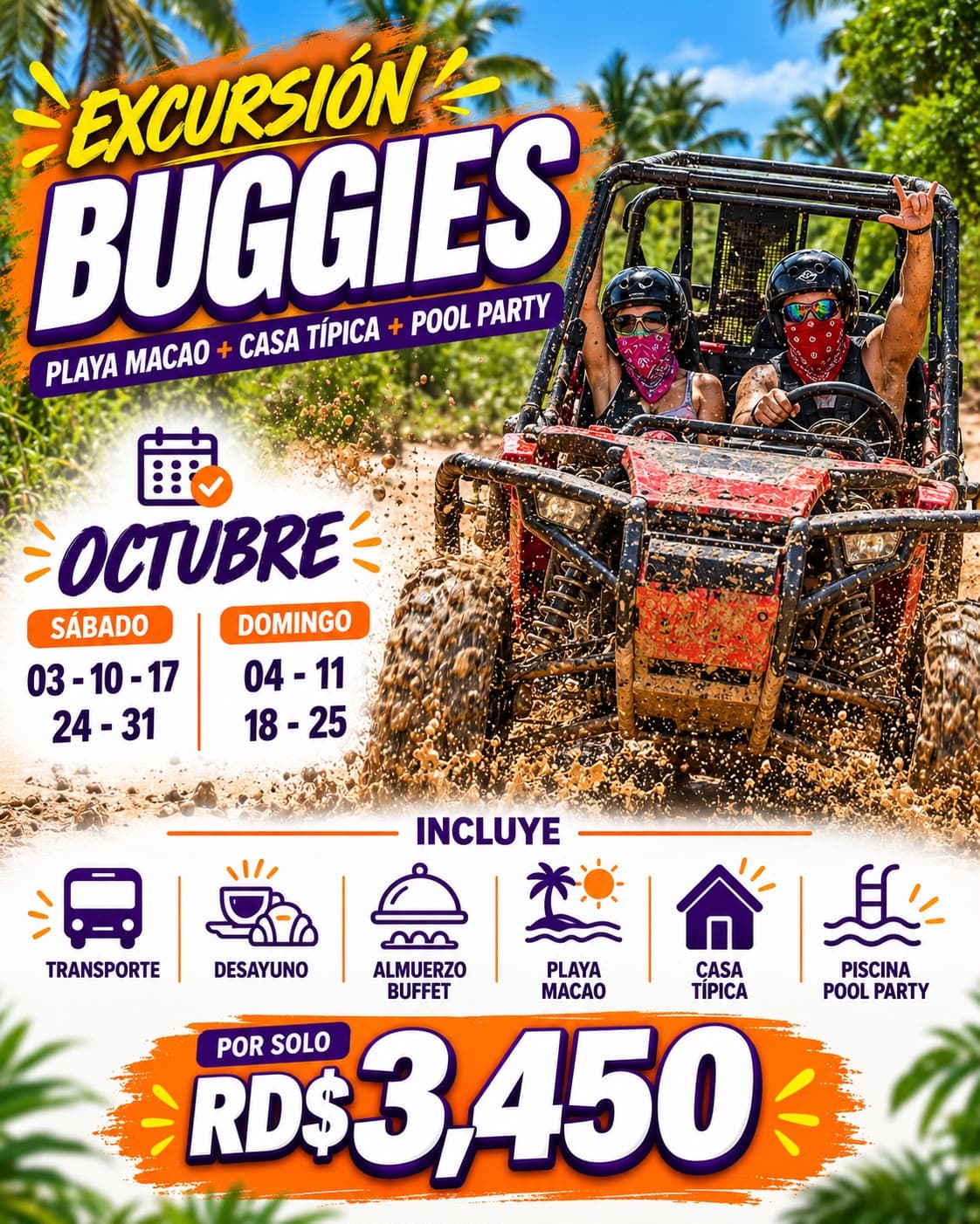 Excursión en Buggys Punta Cana desde Santo Domingo (4/12)