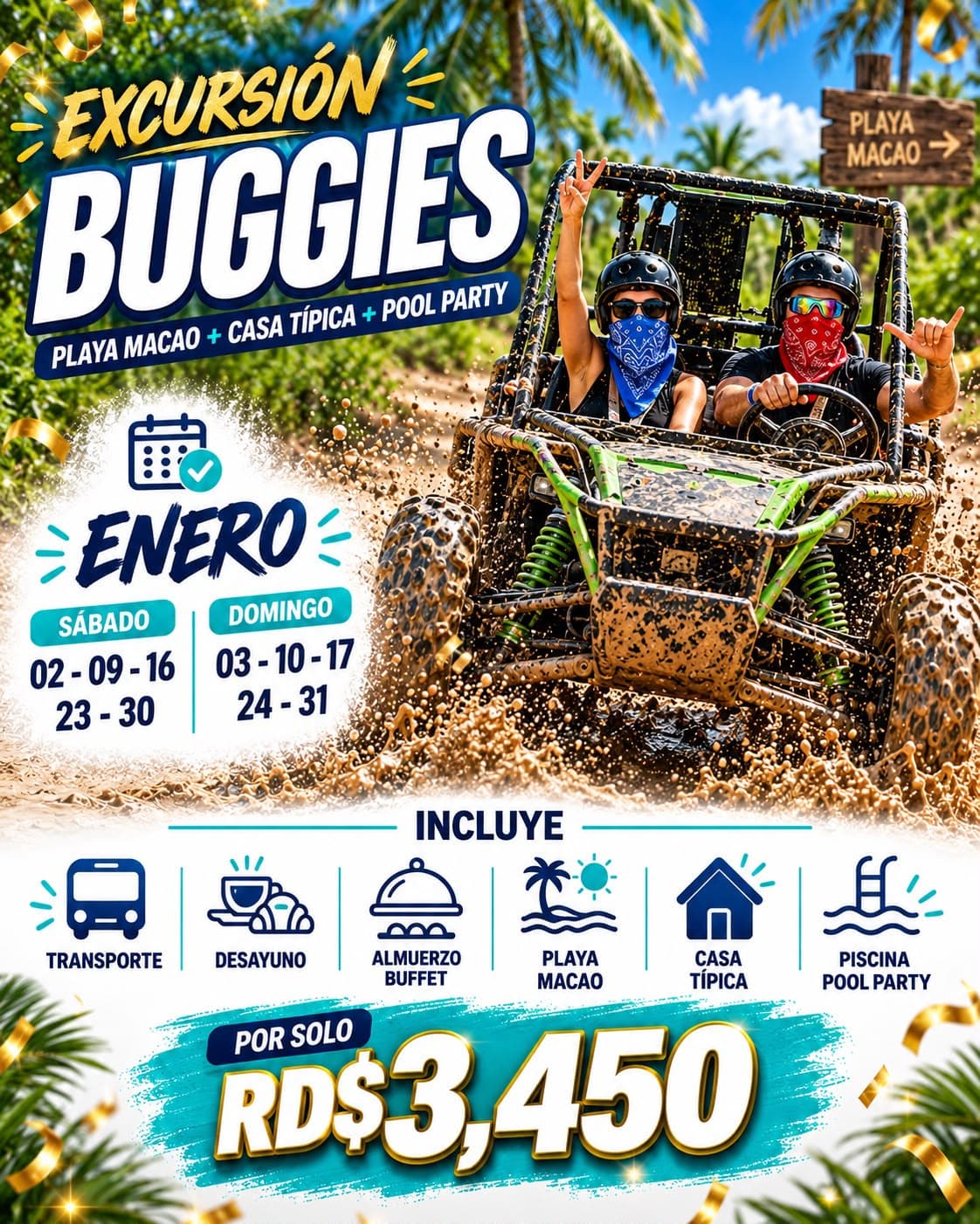 Excursión en Buggys Punta Cana desde Santo Domingo (5/12)