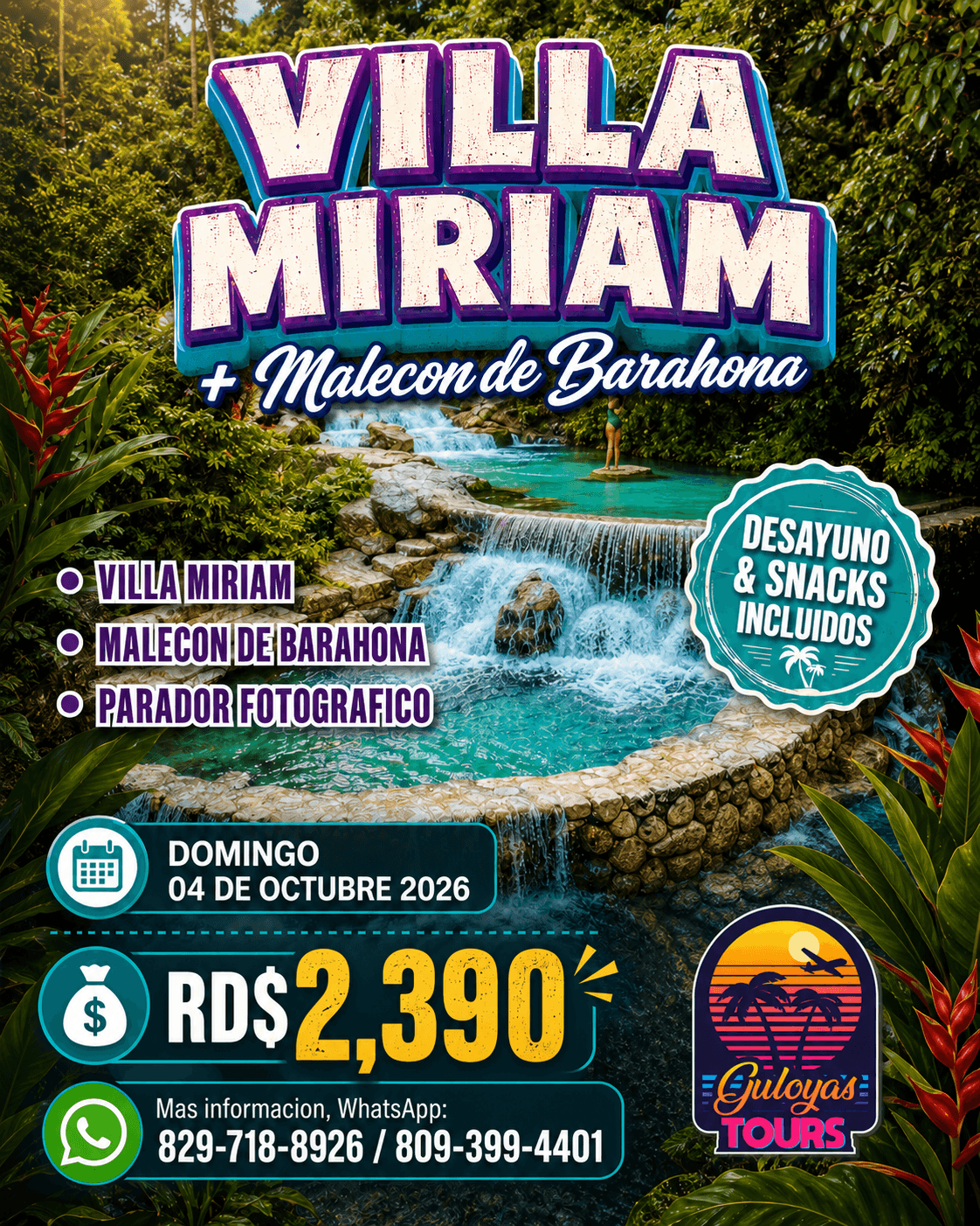 🌴🤩Excursión a VILLA MIRIAM & Malecón de Barahona Con @GuloyasTours 🚌💙 (1/6)